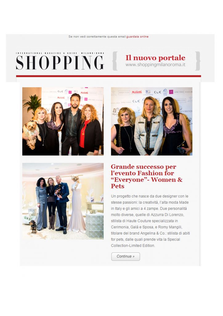 shoppingmilanoroma.itcom - 10 Maggio 2017 - newsletter