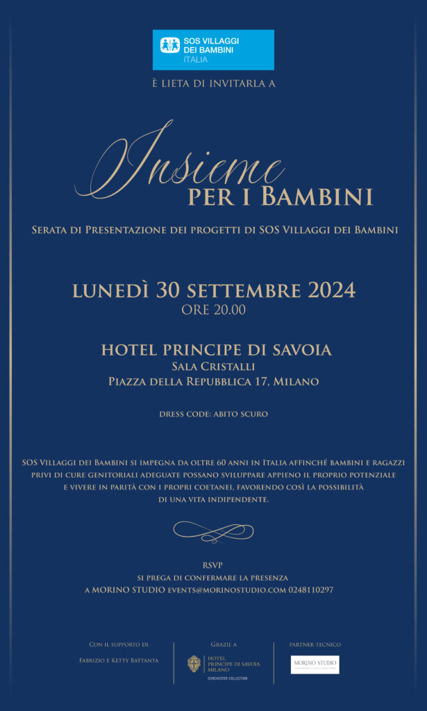 INVITO - SOS Villaggi dei Bambini -Charity Dinner - 30 Settembre